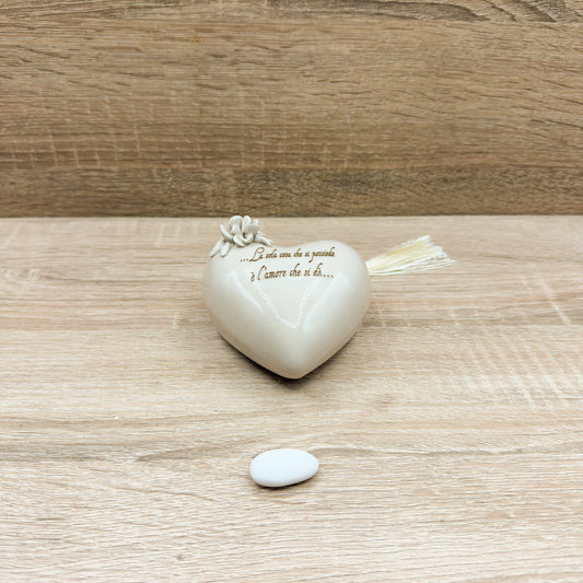 Cuore Tortora Con Frase Orchidea Bomboniere