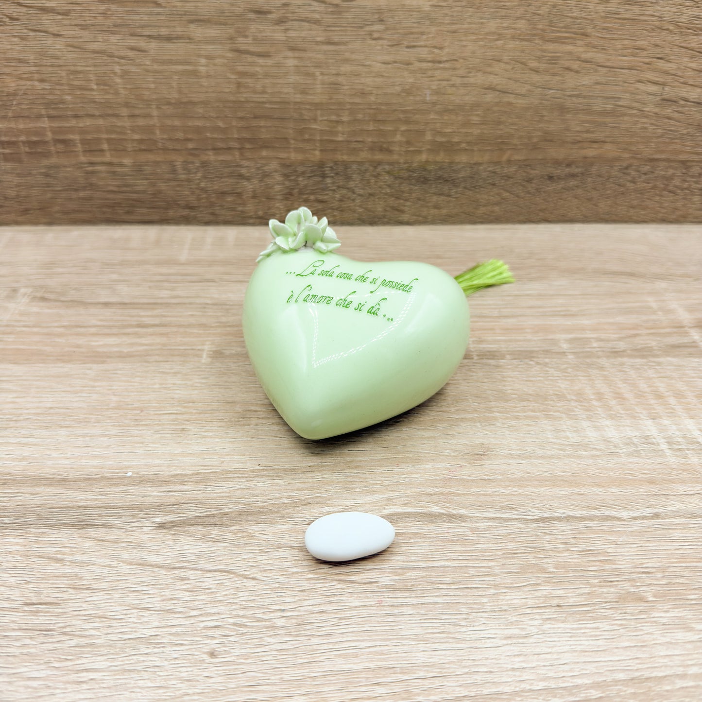 Cuore Verde Con Frase Orchidea Bomboniere