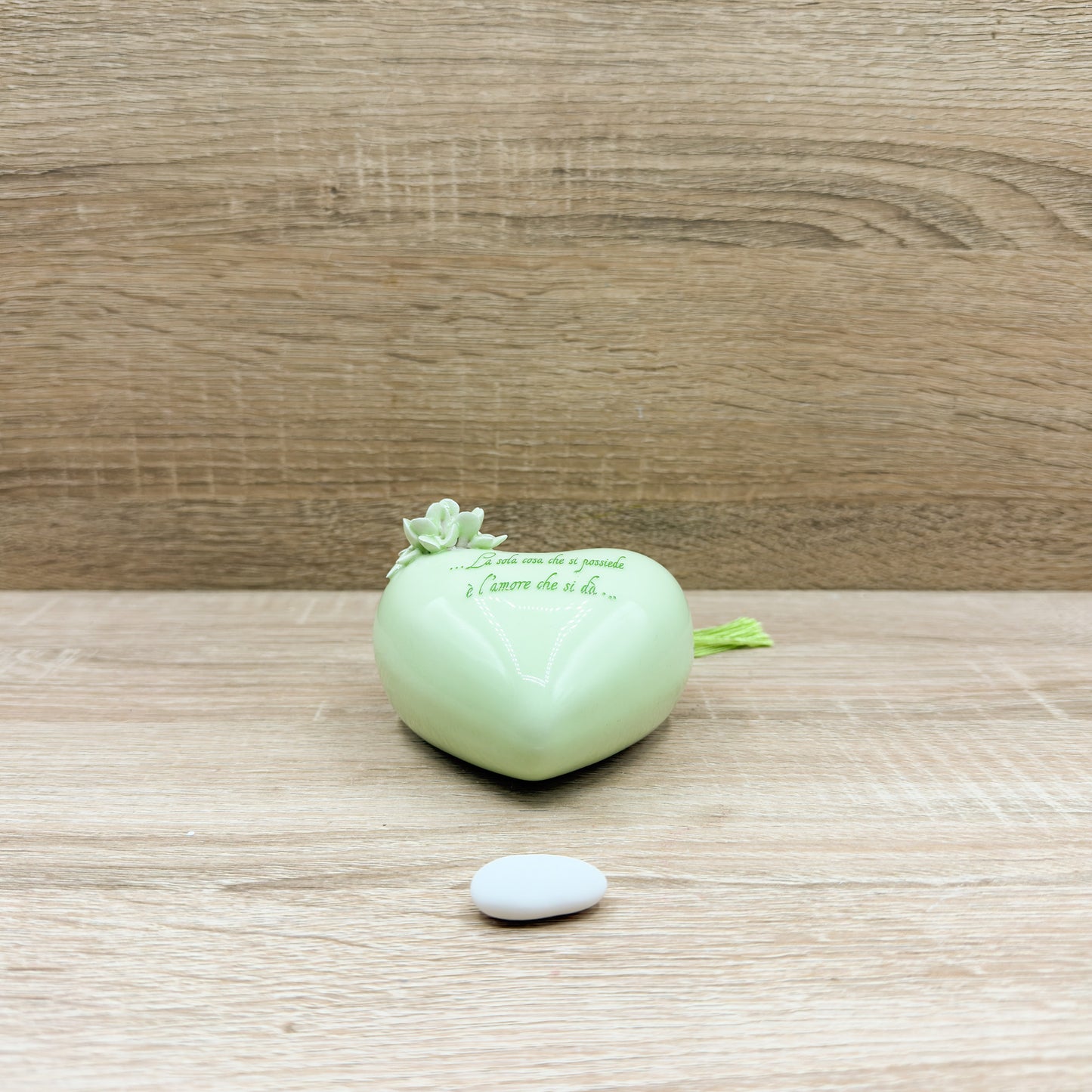 Cuore Verde Con Frase Orchidea Bomboniere