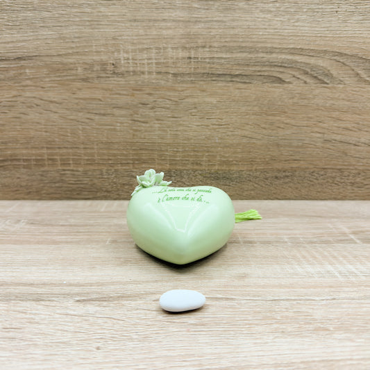 Cuore Verde Con Frase Orchidea Bomboniere