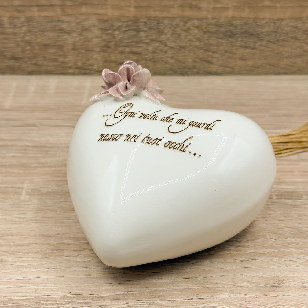 Cuore Bianco Con Frase Orchidea Bomboniere