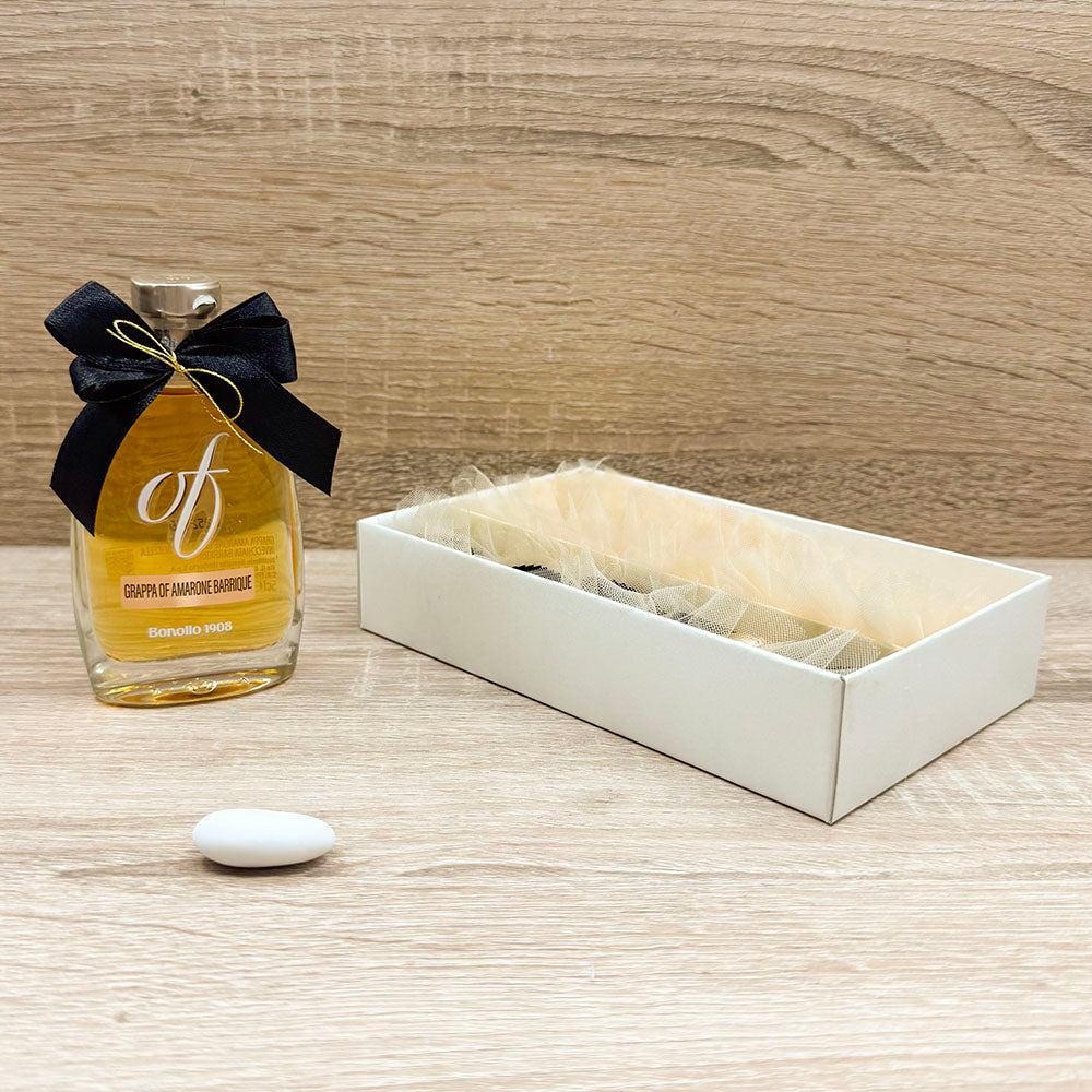 Scatola con Bottiglia Mignon di Grappa Of