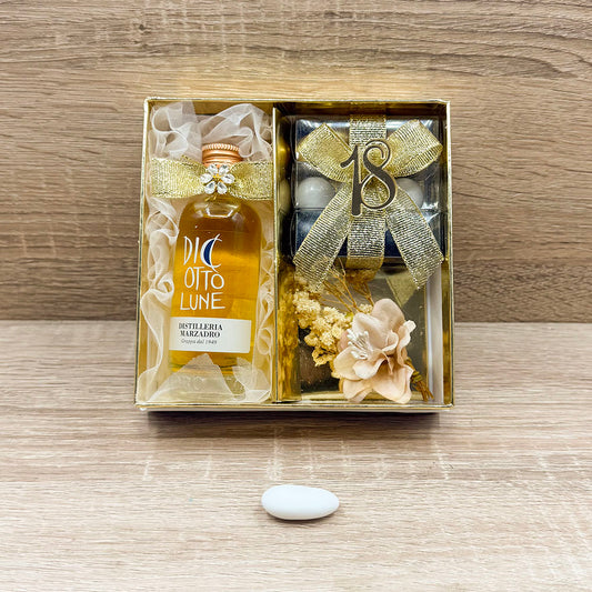 Scatola con Mignon di Grappa Diciotto Lune Marzadro