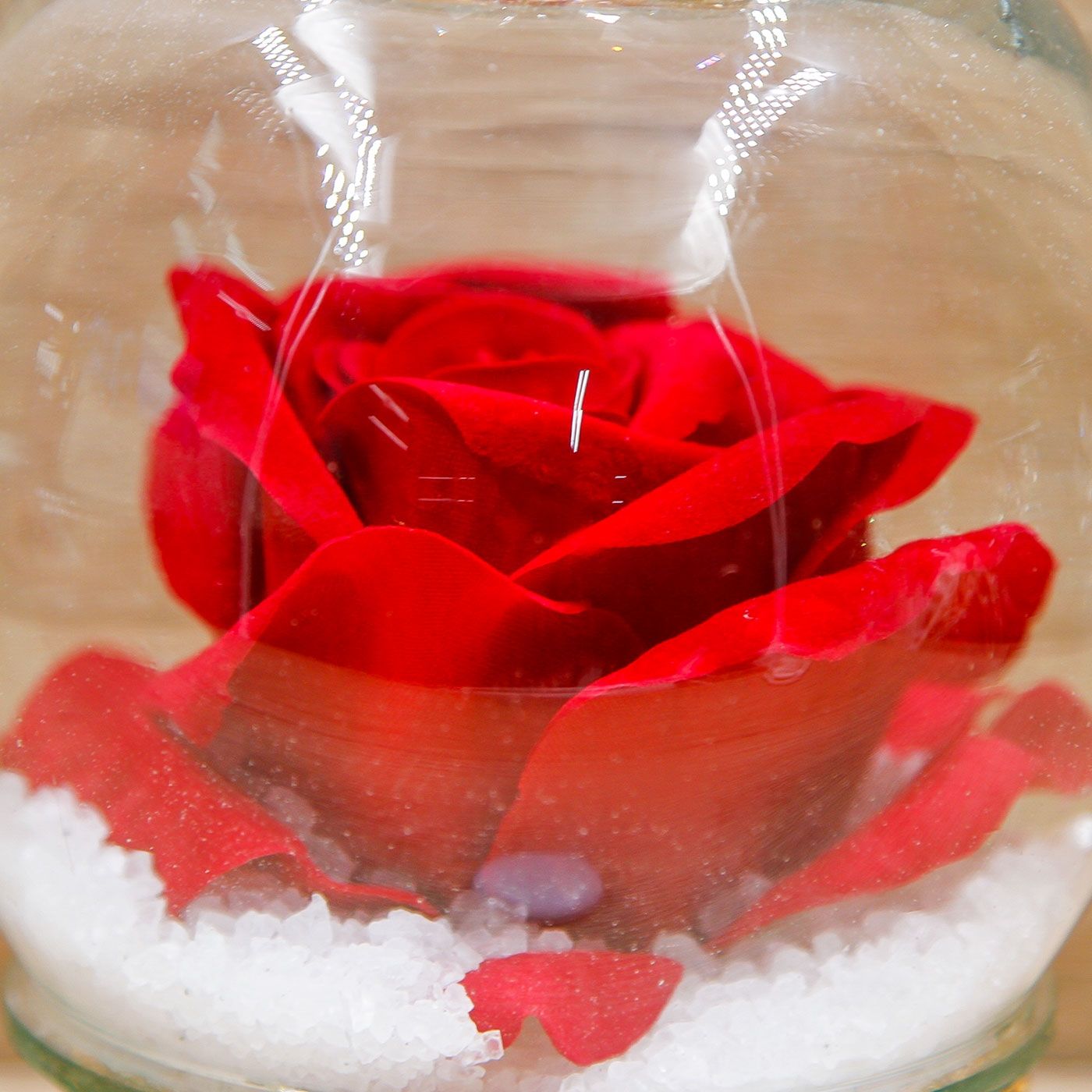 Campana Cristalli con Rosa Rossa e Corona Oro Via Margutta