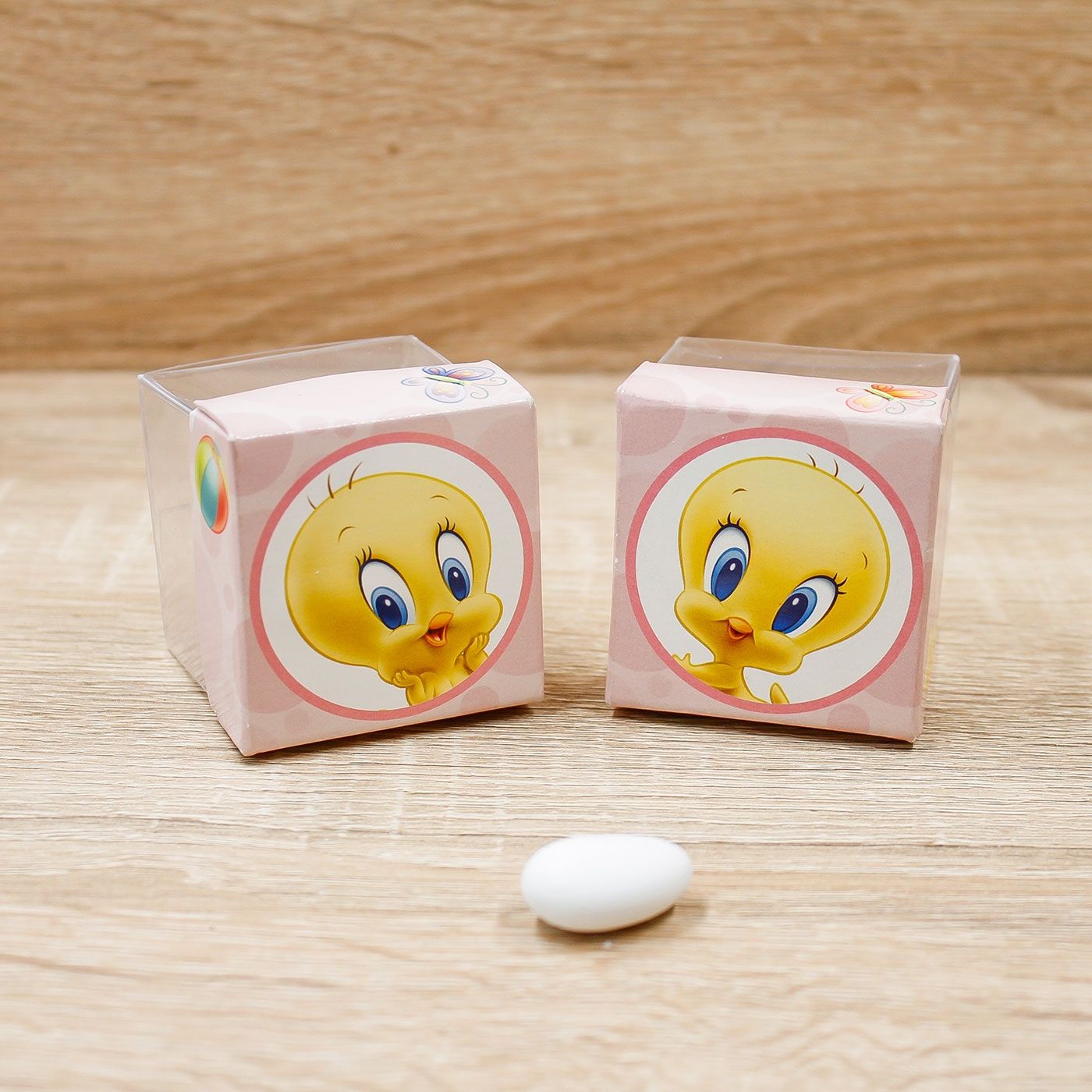 Portaconfetti Cubo Titti Rosa Looney Tunes