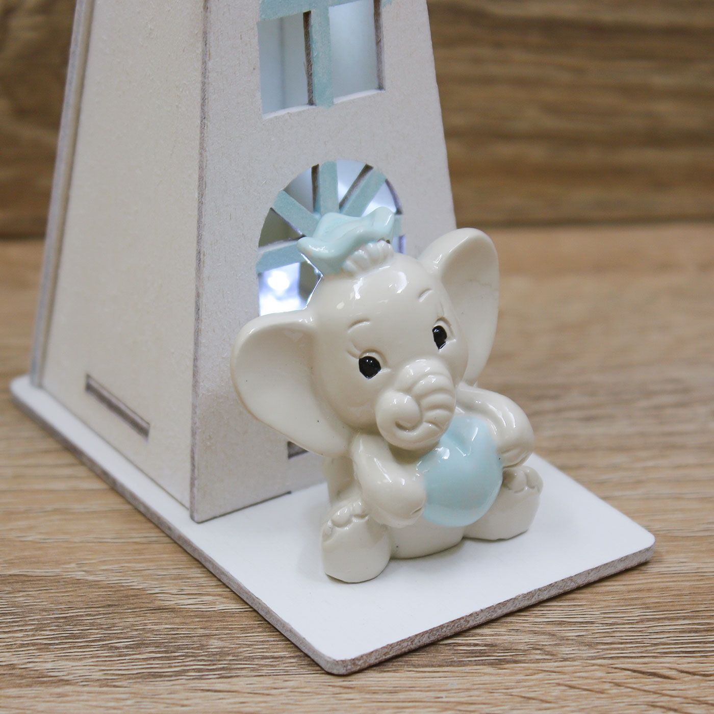 Mulino Led con Elefante Celeste