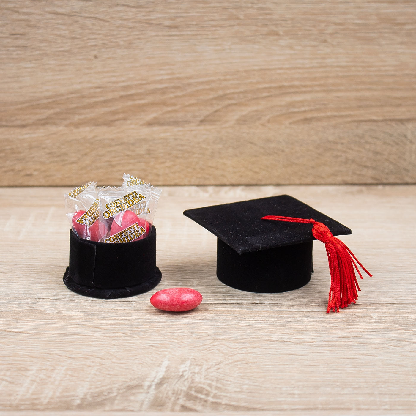 Cappello Portaconfetti Nero Laurea