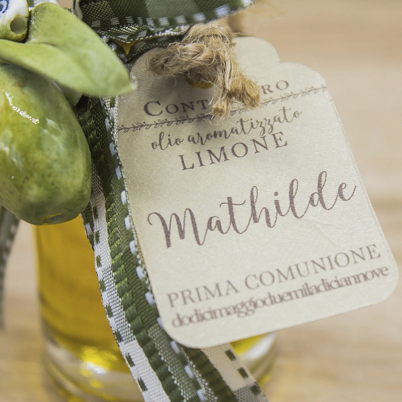 Bottiglia Olio Extravergine di Oliva Aroma Limone Personalizzabile