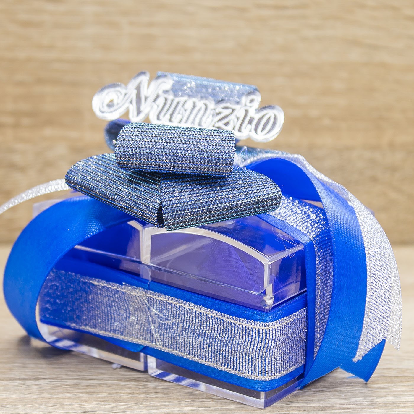 Portaconfetti Blu 10 Confetti Personalizzabile