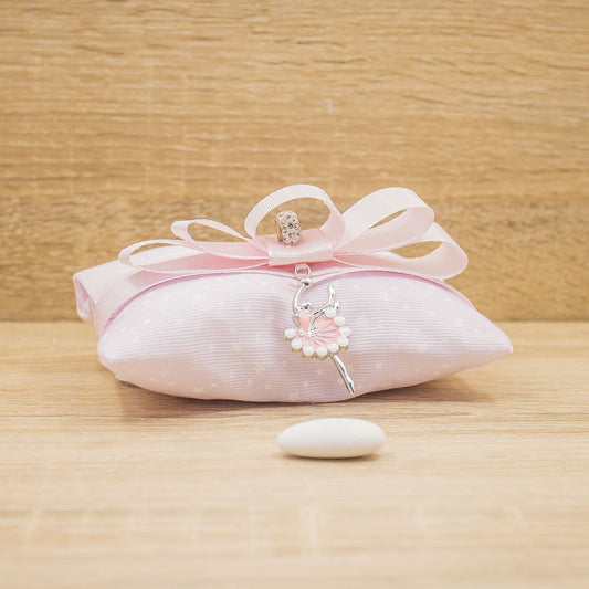 Sacchetto Cuscino Rosa con Ballerina