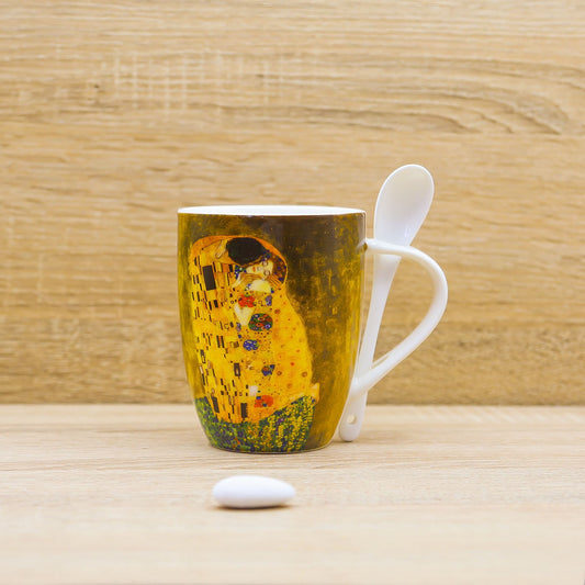 Tazza con Cucchiaio "Il Bacio" Klimt Enesco