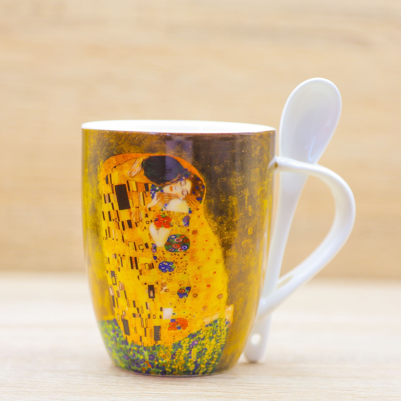 Tazza con Cucchiaio "Il Bacio" Klimt Enesco