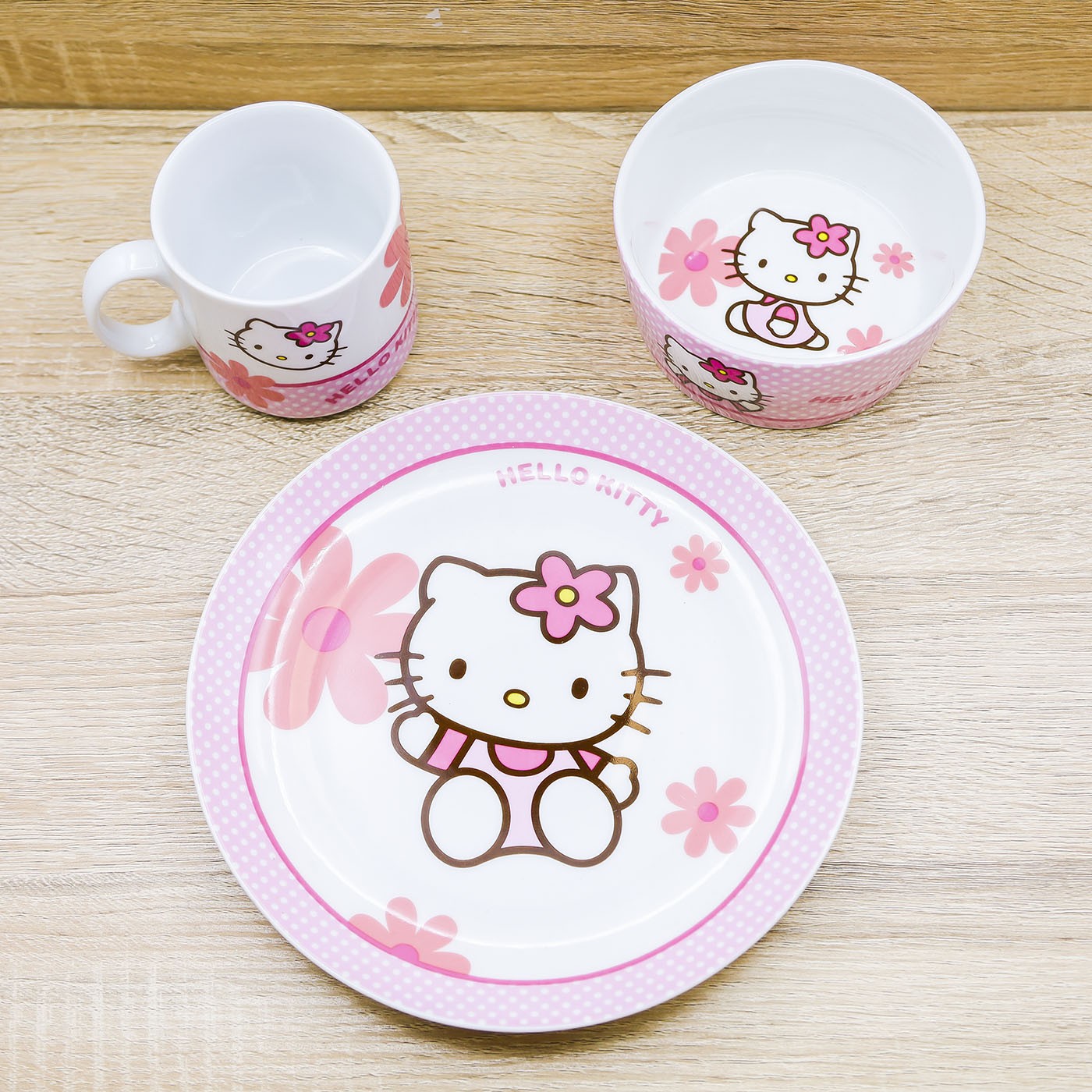 Set Tazza Piatto Ciotola Hello Kitty