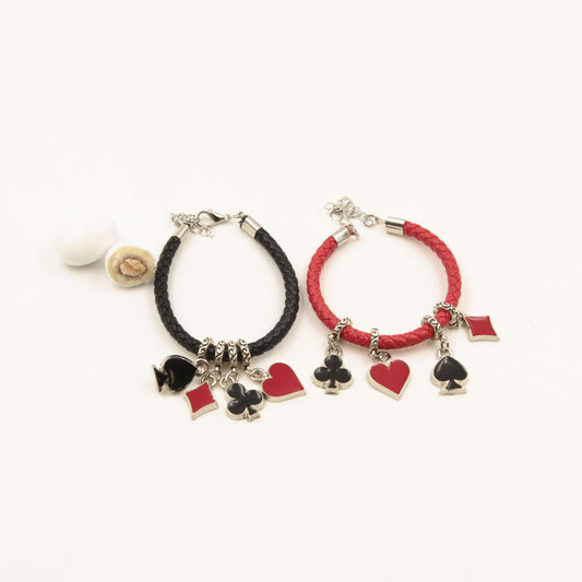 Bracciale Nero e Rosso Poker