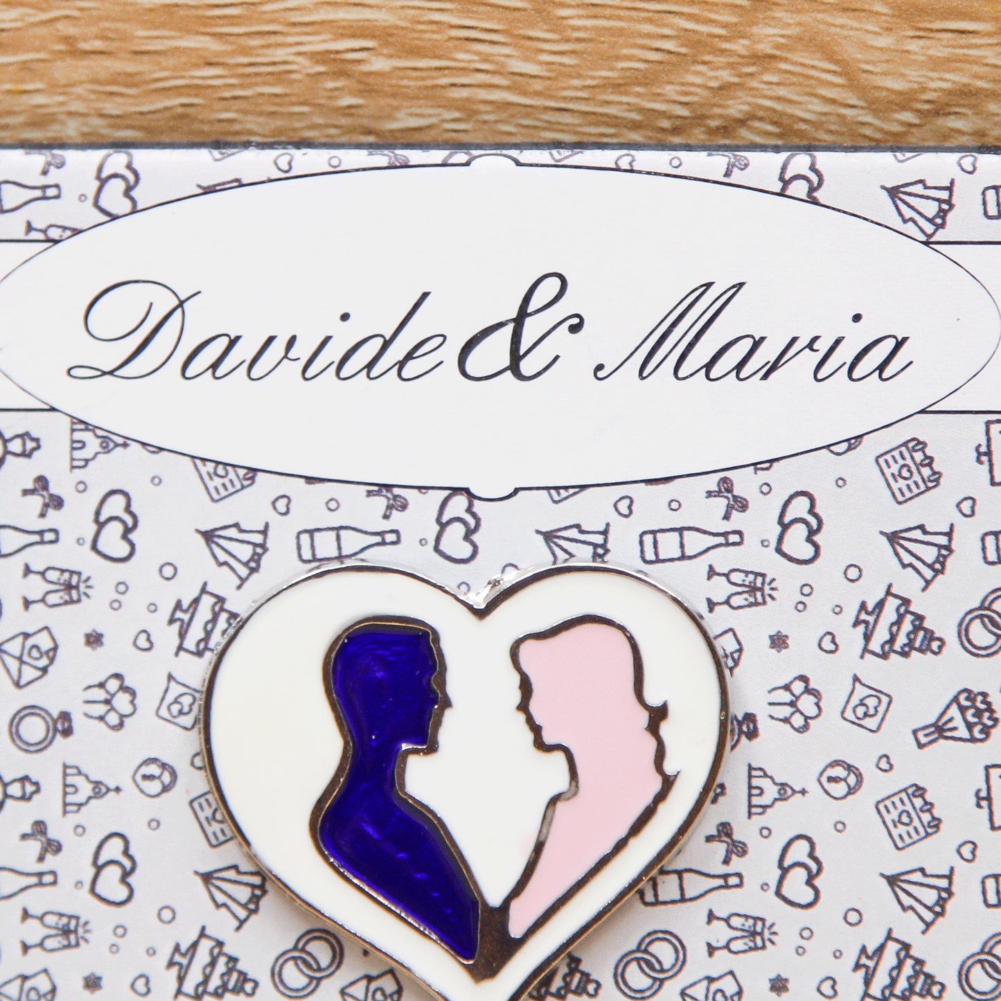 Magnete con Cuore Personalizzato Linea Matrimonio