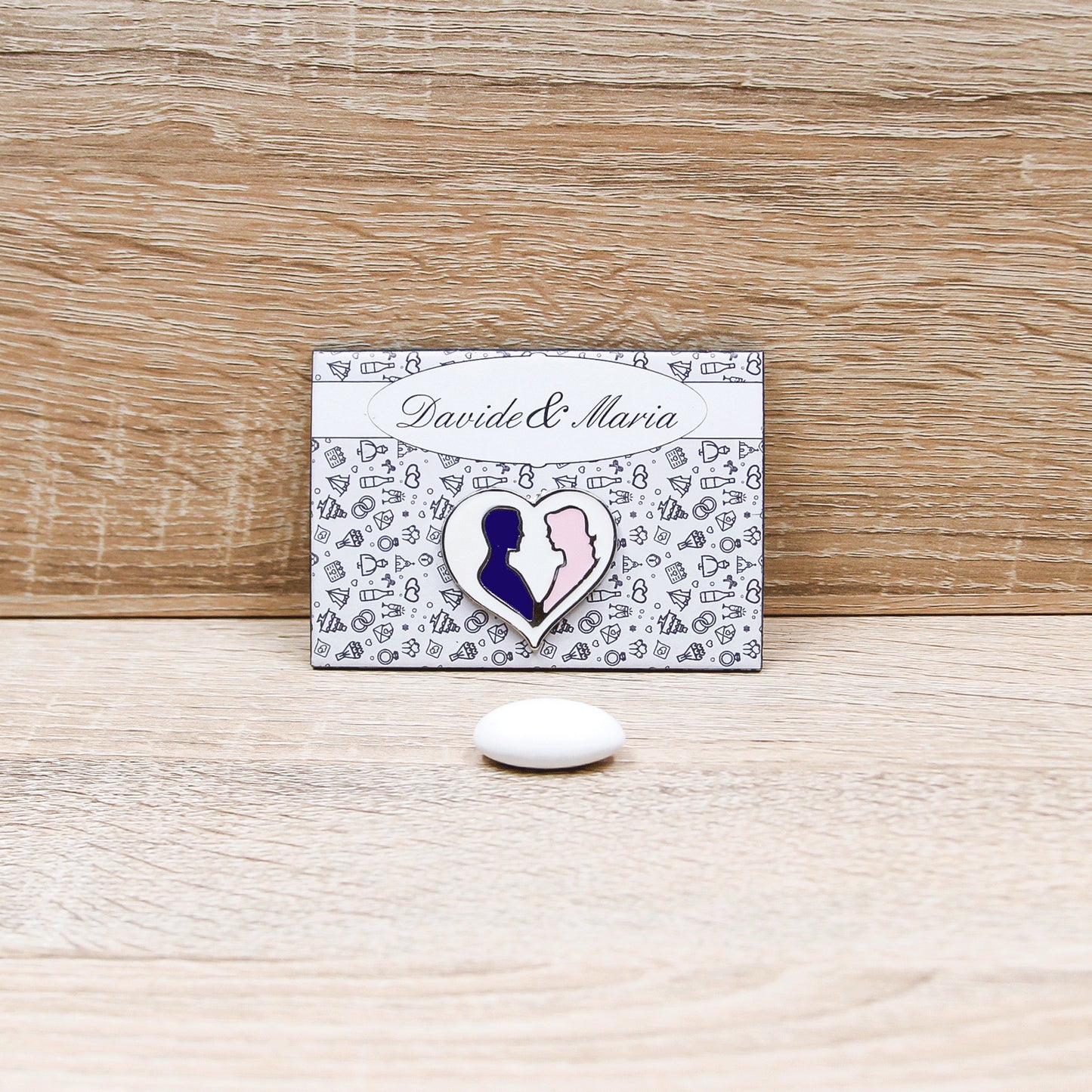 Magnete con Cuore Personalizzato Linea Matrimonio