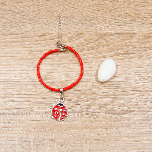 Bracciale Cordoncino Sottile con Coccinella